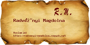 Radványi Magdolna névjegykártya